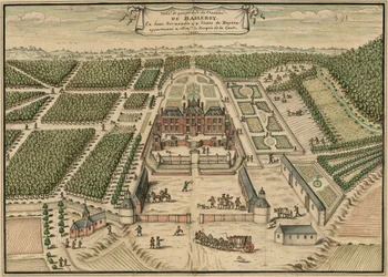 Perspektivische Zeichnung des Schlosses Balleroy in Frankreich